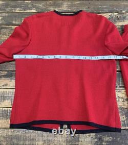 St. John Collection 2 Piece Knit Set Jacket Skirt Womens 2 Red/Black USA Vintage