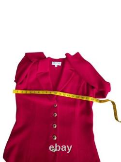 St. John Collection 2 Piece Knit Suit Set Jacket Skirt RED Size 6