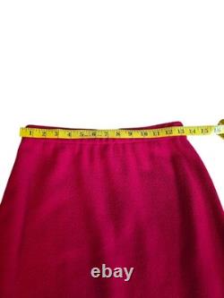 St. John Collection 2 Piece Knit Suit Set Jacket Skirt RED Size 6