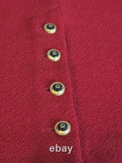 St. John Collection 2 Piece Knit Suit Set Jacket Skirt RED Size 6