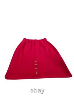 St. John Collection 2 Piece Knit Suit Set Jacket Skirt RED Size 6
