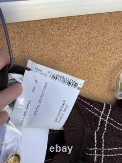 St John Collection 2 Piece Set Sable/White Cardigan And Skirt Size 2 New