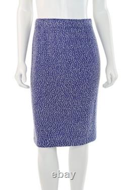 St. John Collection 2Pc Jacket & Skirt Set in Blue/White Tweed sz 4/6