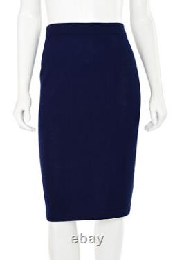 St John Collection 2Pc Navy Skirt Suit sz 4 Navy Blue Textured Jacket Skirt Set