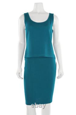 St. John Collection 2Pc Santana Knit Shell / Top & Skirt Set in Teal sz P/4