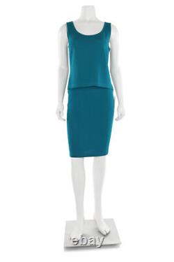 St. John Collection 2Pc Santana Knit Shell / Top & Skirt Set in Teal sz P/4