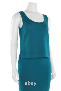 St. John Collection 2Pc Santana Knit Shell / Top & Skirt Set in Teal sz P/4