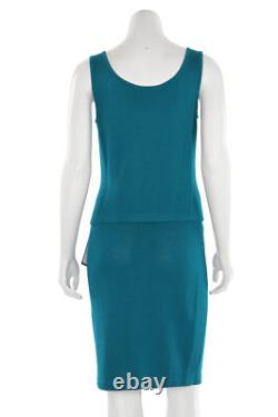 St. John Collection 2Pc Santana Knit Shell / Top & Skirt Set in Teal sz P/4