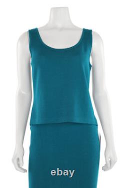St. John Collection 2Pc Santana Knit Shell / Top & Skirt Set in Teal sz P/4
