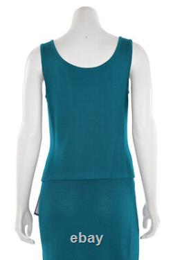 St. John Collection 2Pc Santana Knit Shell / Top & Skirt Set in Teal sz P/4