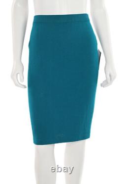 St. John Collection 2Pc Santana Knit Shell / Top & Skirt Set in Teal sz P/4
