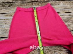 St. John Collection 2Ps Suit Jacket 8 Pants S Pink Knit Black Button & Trim EUC