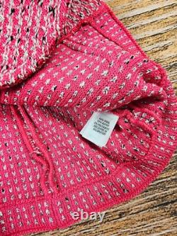 St. John Collection 2Ps Suit Jacket 8 Pants S Pink Knit Black Button & Trim EUC