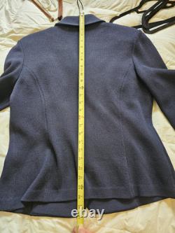 St. John Collection 2pc Skirt Knit Suit Navy with Gold Buttons Sz 12/14