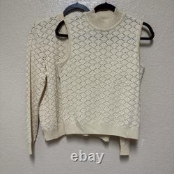 St John Collection 2pc Sweater Set Knit Beige Sz S