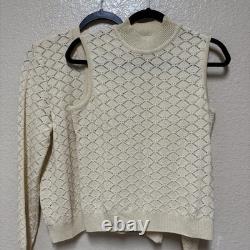 St John Collection 2pc Sweater Set Knit Beige Sz S