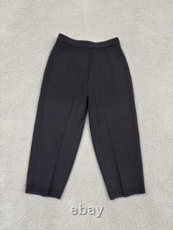 St. John Collection Black Santana Knit 2 PC Set Wide Leg Pants Sz 4 Tank Sz Med