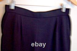 St John Collection Black Santana Knit Crystal Button Pants Jacket Suit Set Sz 8