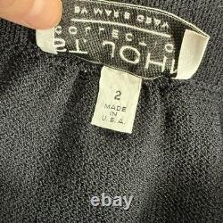 St John Collection Black Santana Knit SET Skirt & Jacket Womens Size 2 Gold