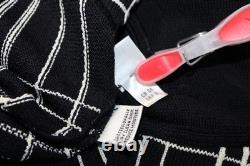 St John Collection Black White Jacket Skirt M L Size 8 10 2pc Suit Ruffled Plaid