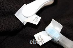 St. John Collection Brown Jacket Skirt L Sz 10 8 2pc Suit Buttons Studs Fur Trim