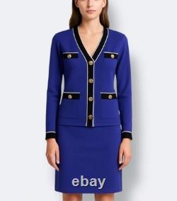 St. John Collection By Marie Gray Royal Blue 2 Piece Set Jacket & Skirt Size 8