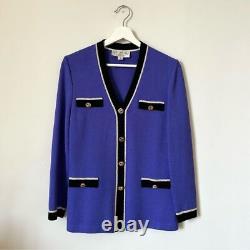 St. John Collection By Marie Gray Royal Blue 2 Piece Set Jacket & Skirt Size 8