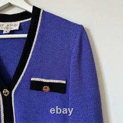 St. John Collection By Marie Gray Royal Blue 2 Piece Set Jacket & Skirt Size 8