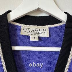 St. John Collection By Marie Gray Royal Blue 2 Piece Set Jacket & Skirt Size 8