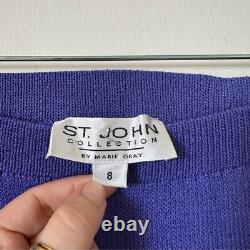St. John Collection By Marie Gray Royal Blue 2 Piece Set Jacket & Skirt Size 8