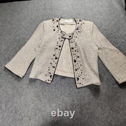 St John Collection Jacket Dress Set Womens 4 Knit Embellished Made in USA SP08