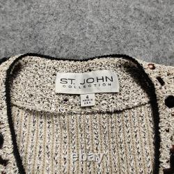 St John Collection Jacket Dress Set Womens 4 Knit Embellished Made in USA SP08