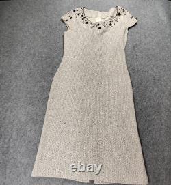 St John Collection Jacket Dress Set Womens 4 Knit Embellished Made in USA SP08