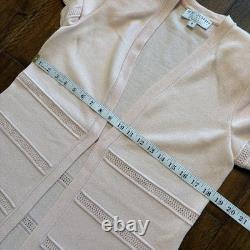 St John Collection Knit Sweater Pants Set Womens 4 Pink Short Sleeve V Neck