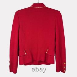 St. John Collection Knit Two Piece Suit Womens 2 Red Gold Long Sleeve Blazer