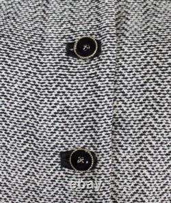 St. John Collection Knits Black Cream Jacket Skirt L 12 14 2pc Suit Lace Trim