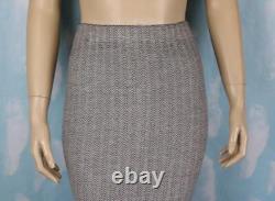 St. John Collection Knits Black Cream Jacket Skirt L 12 14 2pc Suit Lace Trim