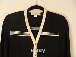 St John Collection Ladies Black & White Knit Jacket Skirt Set Size 4