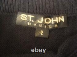 St John Collection Ladies Black & White Knit Jacket Skirt Set Size 4