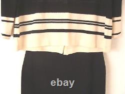 St John Collection Ladies Black & White Knit Jacket Skirt Set Size 4