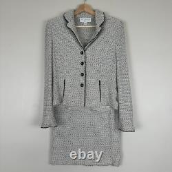St John Collection Marie Gray Jacket Skirt Women 6 10 Set Santana Knit