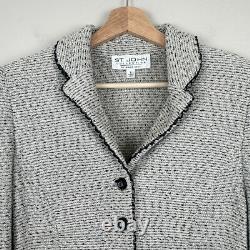 St John Collection Marie Gray Jacket Skirt Women 6 10 Set Santana Knit