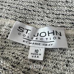 St John Collection Marie Gray Jacket Skirt Women 6 10 Set Santana Knit