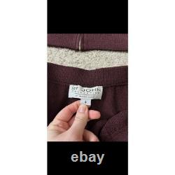 St John Collection Marie Gray Knit Skirt Set Zip Jacket Peach Burgundy Size M 4