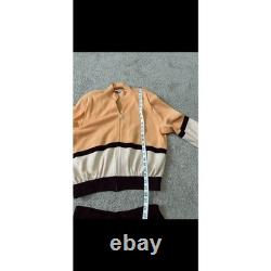 St John Collection Marie Gray Knit Skirt Set Zip Jacket Peach Burgundy Size M 4