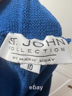 St John Collection Marie Gray Santana Knit Pants Top Set Pants 10 Top L
