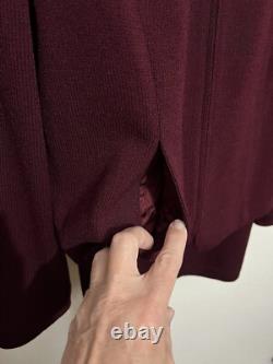 St John Collection Marie Gray Sz 12 Jacket Skirt Set Burgandy Red Gold Accents