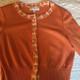 St. John Collection Orange Beautiful Enameled Button-down Sweater Size 10