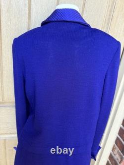 St John. Collection Purple Knit Suit Set Size 4 Gold Accents