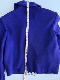 St John. Collection Purple Knit Suit Set Size 4 Gold Accents